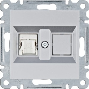lumina Gniazdo komputerowe pojedyczne RJ45 ekranowane kat.6 FTP srebrne Hager WL2172