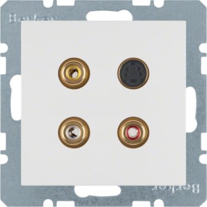 S.1/B.3/B.7 Gniazdo 3xCinch / S-Video biały Berker 3315321909