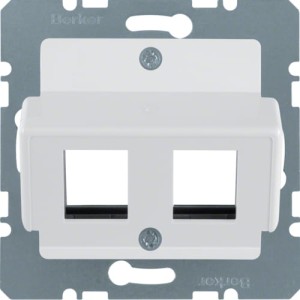 B.3/B.7 Płytka czołowa do gniazda modularnego Krone, biały/aksamit Berker 14641909