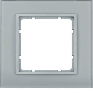 B.7 Ramka 1-krotna, szkło aluminium/aluminium mat lakierowany Berker 10116414