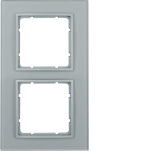 B.7 Ramka 2-krotna, szkło aluminium/aluminium mat lakierowany Berker 10126414