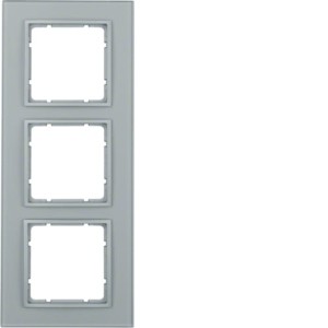 B.7 Ramka 3-krotna, szkło aluminium/aluminium mat lakierowany Berker 10136414