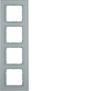 B.7 Ramka 4-krotna, szkło aluminium/aluminium mat lakierowany Berker 10146414