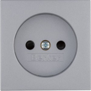 B.Kwadrat/B.7 Płytka czołowa do gniazda bez uziemienia aluminium Berker 3967331404