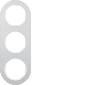 R.classic Ramka 3-krotna, aluminium/biały Berker 10132074