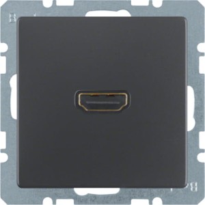 Q.x Gniazdo HDMI z przyłączem 90°, antracyt aksamit, lakierowany Berker 3315436086