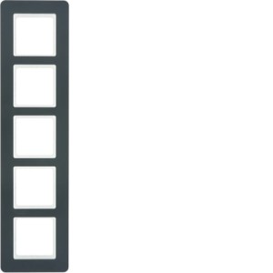 Q.7 Ramka 5-krotna, antracyt aksamit, lakierowany Berker 10156186