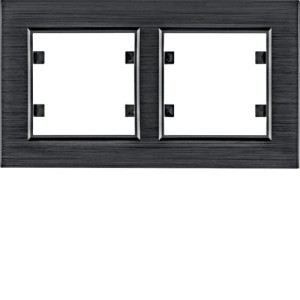 lumina passion Ramka 2-krotna pozioma, aluminium czarne Hager WL9223