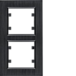 lumina passion Ramka 2-krotna pionowa, aluminium czarne Hager WL9123