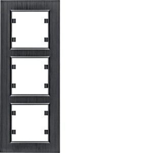 lumina passion Ramka 3-krotna pionowa, aluminium czarne Hager WL9133