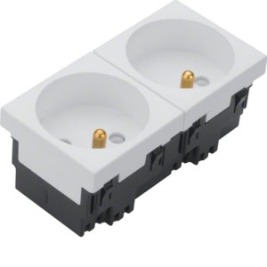tehalit.GB-EG Gniazdo 2P+Z 33° 2-krotne 45x45mm bezhalogenowe biały Hager EER2339010
