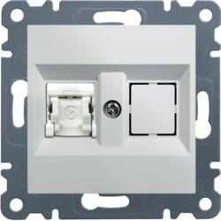 lumina Gniazdo komputerowe pojedyczne ekranowane RJ45 kat.6 FTP białe Hager WL2170