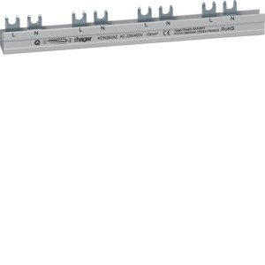 Szyna grzebieniowa widełkowa pozioma L+N+ przerwa 1M 10mm2 63A 12M Hager KDN263AZ