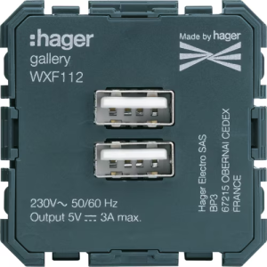 lumina/gallery Ładowarka USB A+A 3A mechanizm 2M Hager WXF112