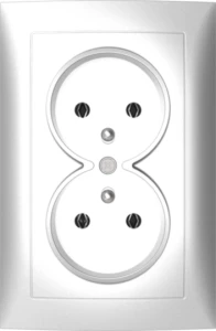 B.Kwadrat Gniazdo podwójne z uziemieniem kompletne aluminium Berker 5361828984