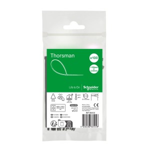 Opaska kablowa 100x2.5 mm (100 sztuk) Thorsman czarna IMT46402