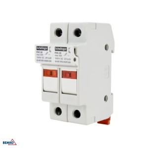 PODSTAWA BEZPIECZNIKOWA 2-POLOWA DO WKŁADEK 10x38 1000V DC MAX. 32A Z KONTROLKĄ SCHELINGER A13-FHC-2P-DC1000-32