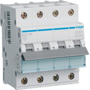 Wyłącznik nadprądowy 6kA 4P C 0,5A Hager MCN400E
