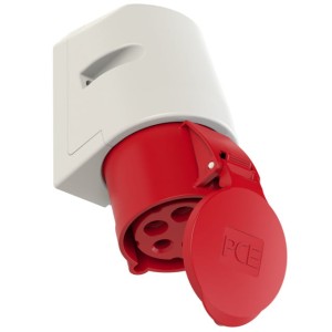 Gniazdo stałe 32A 5P 400V czerwone IP44 PCE 125‑6