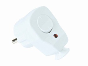 Wtyczka kątowa z wyłącznikiem i diodą 10/16A 2P+Z IP20 biała PCE 9002216