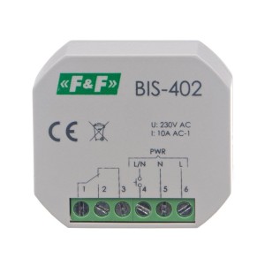 Przekaźnik bistabilny typu "włącz-wyłącz" F&F BIS-402