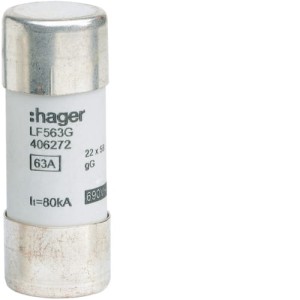 HAGER LF563G Bezpiecznik cylindryczny 22x58 gG 63A