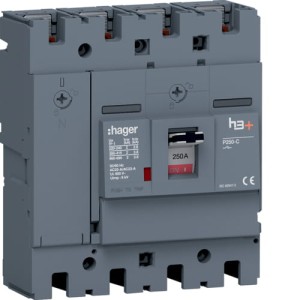 MCCB Rozłącznik mocy h3+ P250 4P 250A Hager HCT251AR