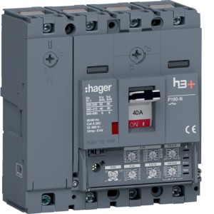 MCCB Wyłącznik mocy h3+ P160 4P 40A 40kA Hager HNS041JC