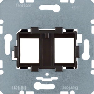  one.platform Płytka nośna podwójna z brązowym elementem mocującym, mechanizm Berker 454107