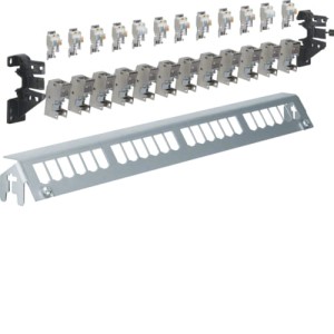 Patch-Panel 24M długi z 12xRJ45-kat 6A ekranowane HAGER FZ24MM 