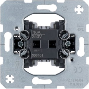 one.platform Łącznik 2-klawiszowy przyciskowy, 1 zestyk zwierny, 1 zestyk rozwierny, rozdzielne zaciski wejściowe, mechanizm, samozaciski Berker 503501  