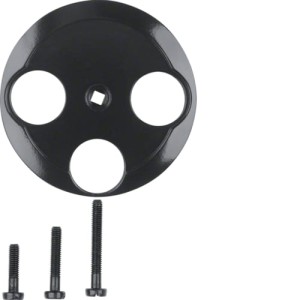 Serie 1930/Glas Płytka czołowa do gniazda antenowego 3-wyjściowego, czarny Berker 106421