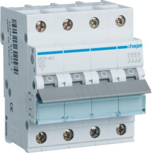 Wyłącznik nadprądowy 6kA 4P C 1A Hager MCN401E