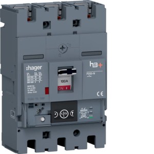 MCCB Wyłącznik mocy h3+ P250 3P 100A 40kA Hager HNT100NR
