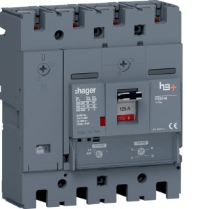 MCCB Wyłącznik mocy h3+ P250 4P 125A 50kA Hager HMT126DR