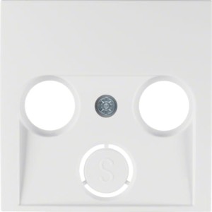 B.Kwadrat Płytka czołowa do gniazda antenowego 2- i 3-wyjściowego, biały Berker 5312038989