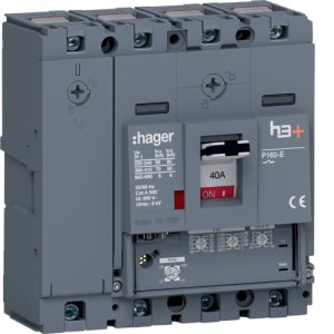 MCCB Wyłącznik mocy h3+ P160 4P 40A 70kA Hager HES041GC