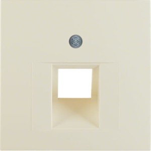 B.Kwadrat Płytka czołowa do gniazda przyłączeniowego UAE pojedynczego komputerowego i telefonicznego, kremowy, połysk Berker 5314078982