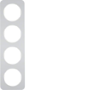 R.1 Ramka 4-krotna, aluminium/biała Berker 10142174  