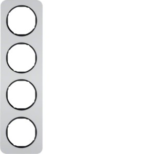 R.1 Ramka 4-krotna, aluminium/czarna Berker 110142184 