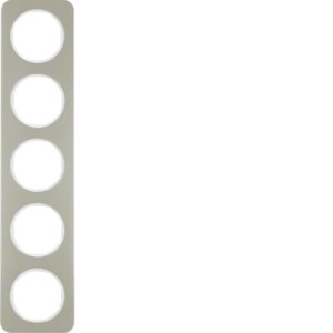 R.1 Ramka 5-krotna, stal szlachetna/biała Berker 10152114