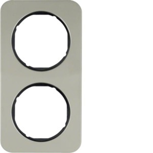 R.1 Ramka 2-krotna, stal szlachetna/czarna Berker 10122104