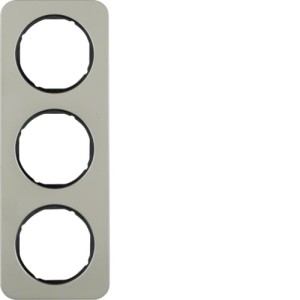 R.1 Ramka 3-krotna, stal szlachetna/czarna Berker 10132104