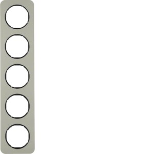 R.1 Ramka 5-krotna, stal szlachetna/czarna Berker 10152104