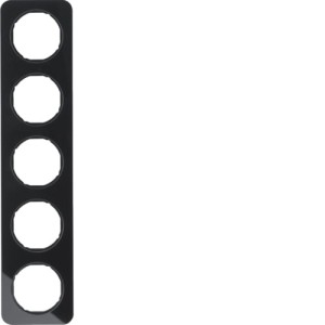 R.1 Ramka 5-krotna, szkło, czarna Berker 10152116