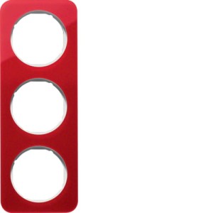 R.1 Ramka 3-krotna, akryl czerwony przezroczysty/biała Berker 10132349