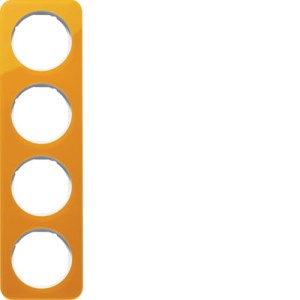 R.1 Ramka 4-krotna, akryl pomarańczowy przezroczysty/biała Berker 10142339