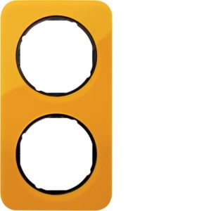 R.1 Ramka 2-krotna, akryl pomarańczowy przezroczysty/czarna Berker 10122334