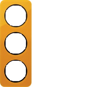 R.1 Ramka 3-krotna, akryl pomarańczowy przezroczysty/czarna Berker 10132334