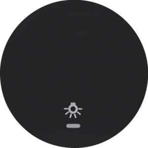 R.1/R.3 Klawisz z soczewką z nadrukiem symbolu "światło" do łącznika klawiszowego 1-krotnego, czarny Berker 16212035